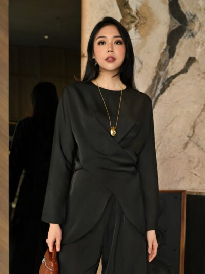 Valeria Set 2026 Premium Semi Satin Tebal - Black/Top