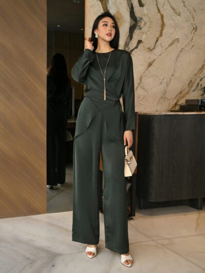 Valeria Set 2026 Premium Semi Satin Tebal - Elegant emerald/Set