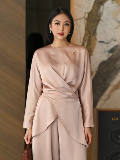 Valeria Set 2026 Premium Semi Satin Tebal - Soft Satin Blush/Top