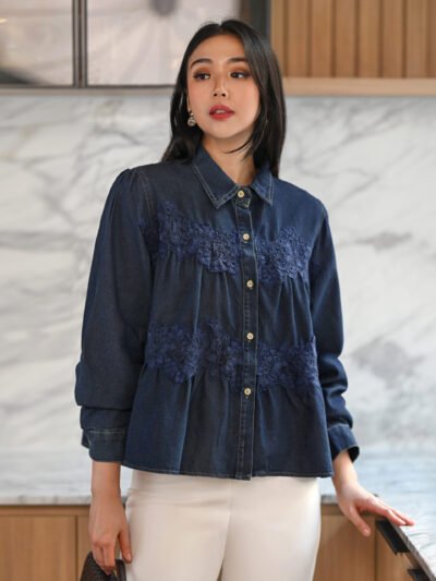 Jinwoo Jeans Lace Variation - Dark Denim Motif B