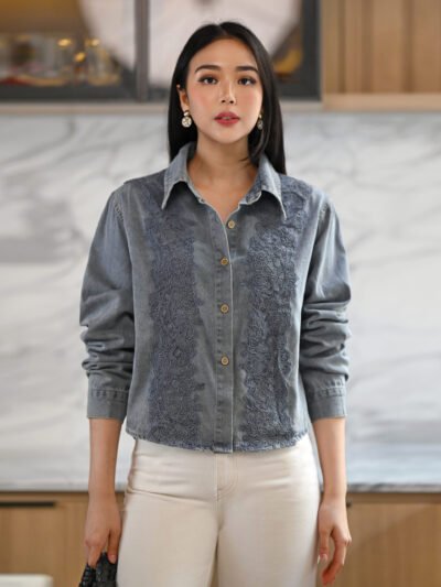 Jinwoo Jeans Lace Variation - Washed Grey Motif A