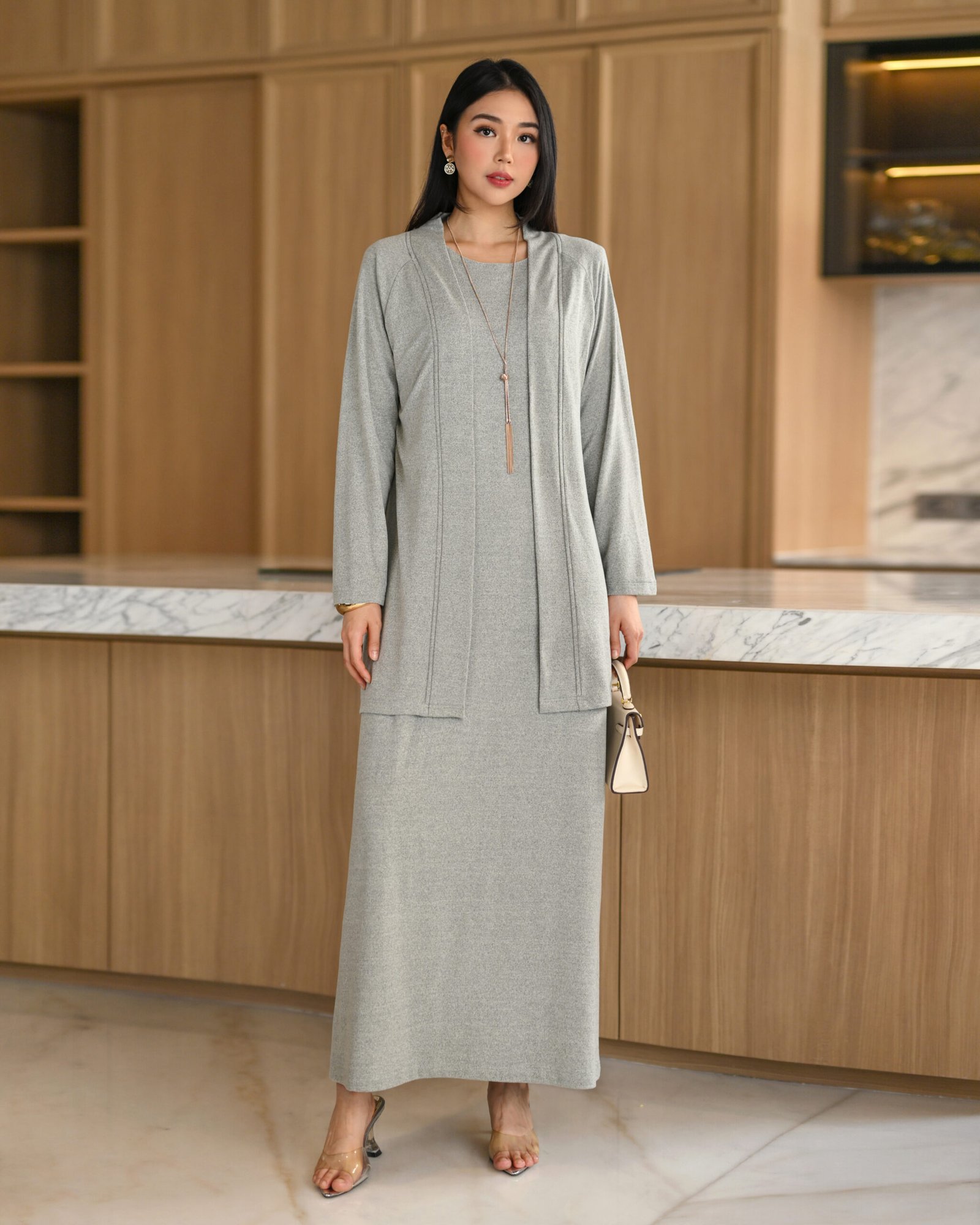 Nezuko Soft Wool Knit Set (Outer n Dress) - Gambar 6