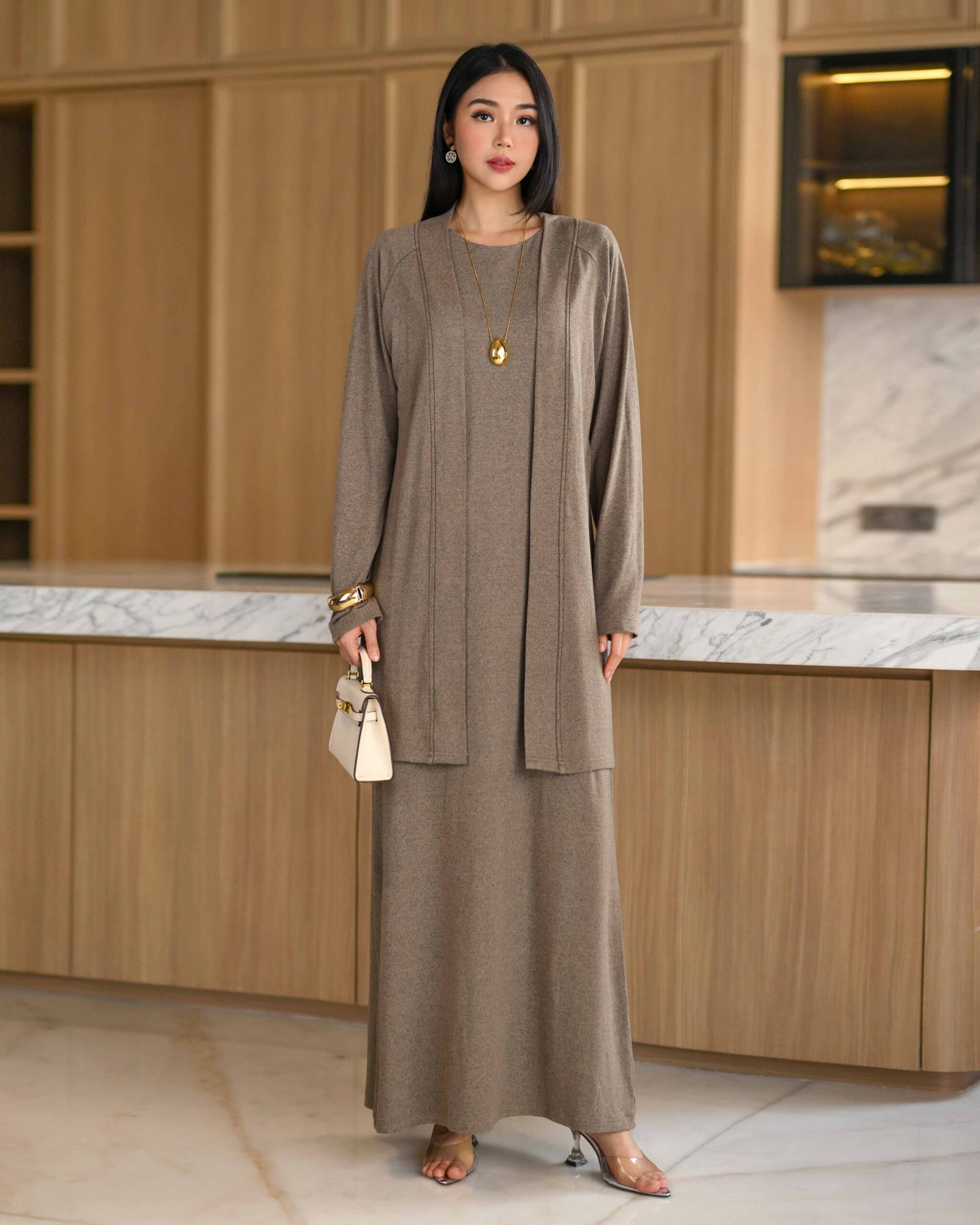Nezuko Soft Wool Knit Set (Outer n Dress) - Gambar 2