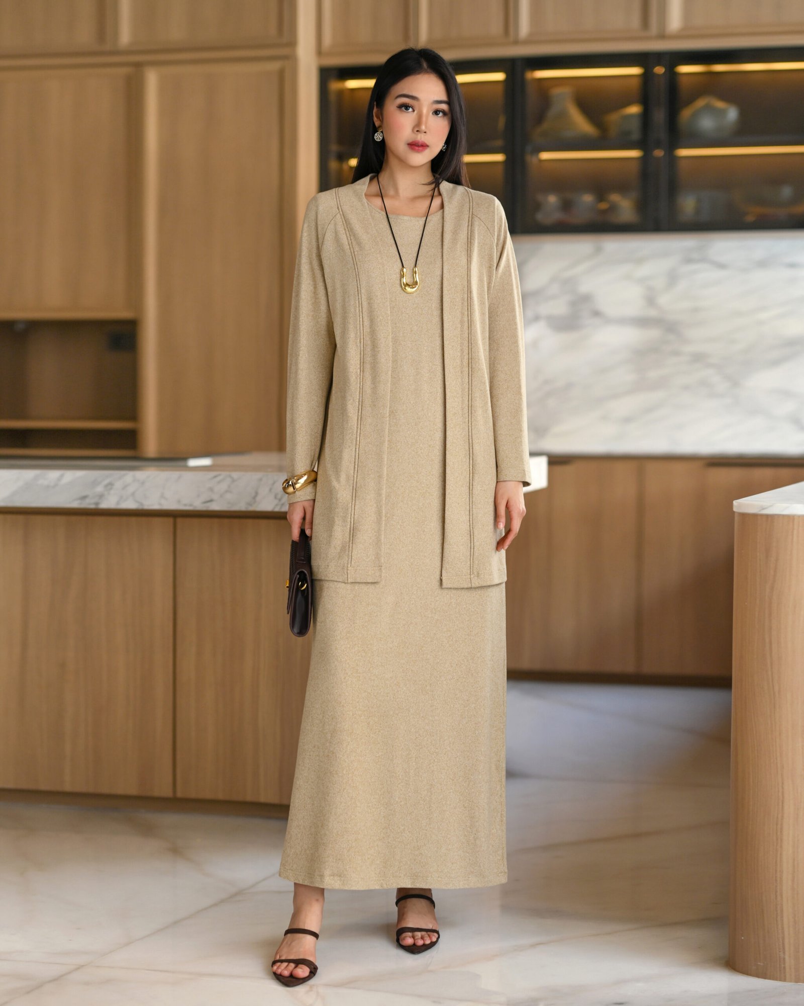 Nezuko Soft Wool Knit Set (Outer n Dress) - Gambar 8