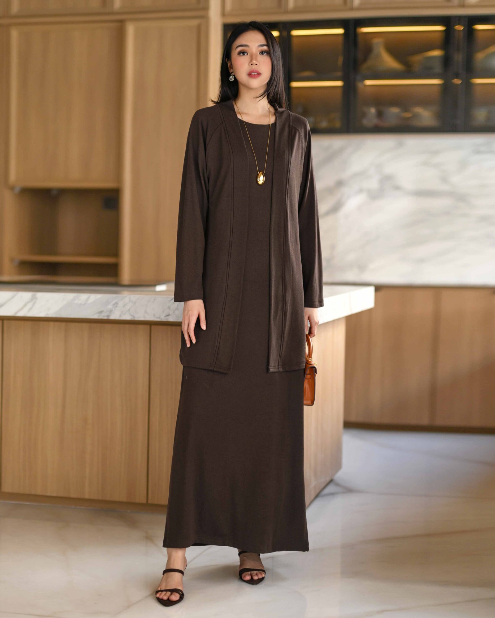 Nezuko Soft Wool Knit Set (Outer n Dress) - Gambar 5