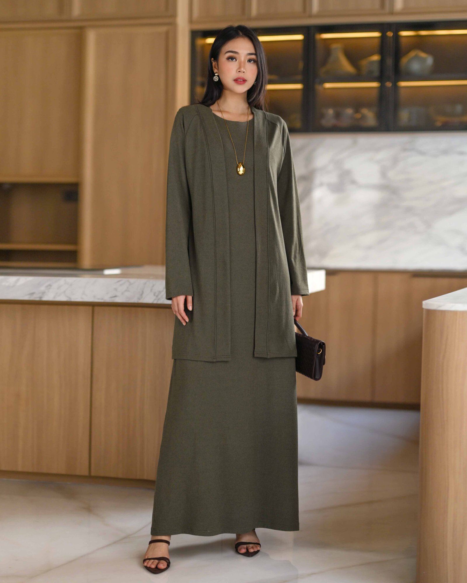 Nezuko Soft Wool Knit Set (Outer n Dress) - Gambar 7