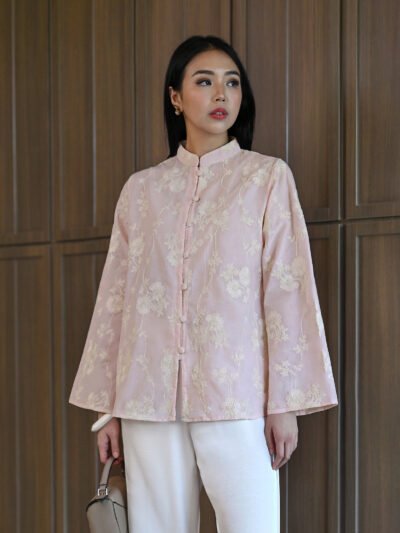 Basic Cheongsam Embroidery Cotton Variation - Var. B Calm Blush