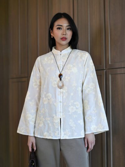 Basic Cheongsam Embroidery Cotton Variation - Var. B Porcelain