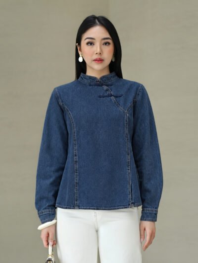 Ziyi Jeans Blouse - Dark Denim