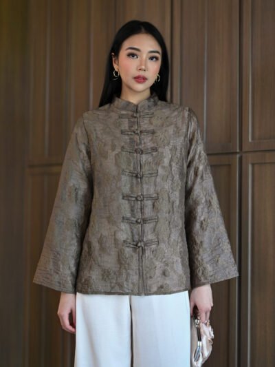 Lotus Ceongsam Top - Ash Brown