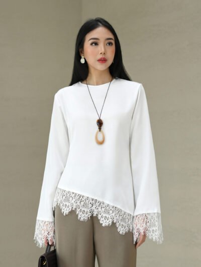 Mimi Asymmetrical Lace Blouse - BW