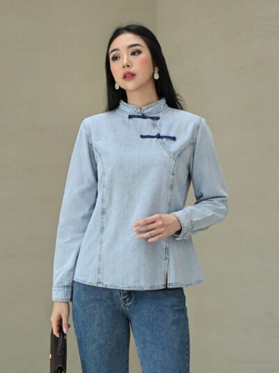 Ziyi Jeans Blouse - Light Jeans