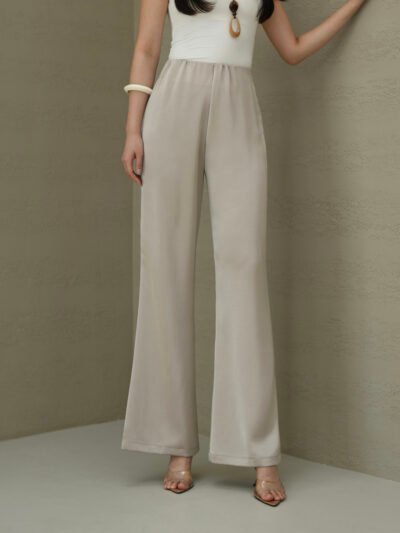 Brooks Semi Satin Classic Cut Pants - Beige Taupe