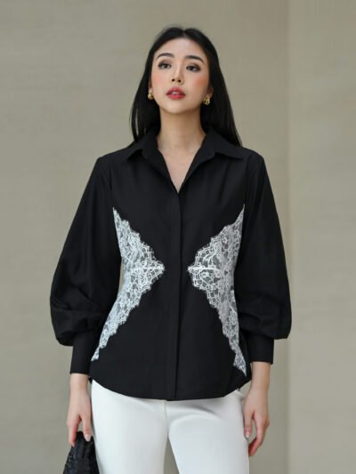 Lafavela Lace Shirt • Corliss - Black