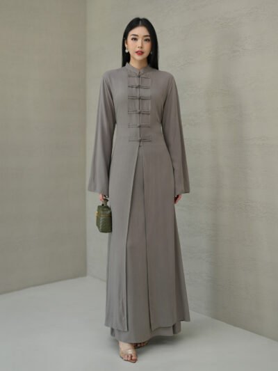 Orchard Elegant Set (Cheongsam Dress dan Rok) - China Grey