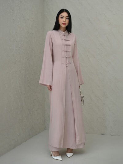 Orchard Elegant Set (Cheongsam Dress dan Rok) - Soft Blush