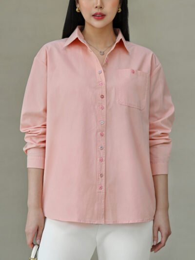 Toni Multicolored Button Shirt (Tebal n Rapi) - Calm Blush