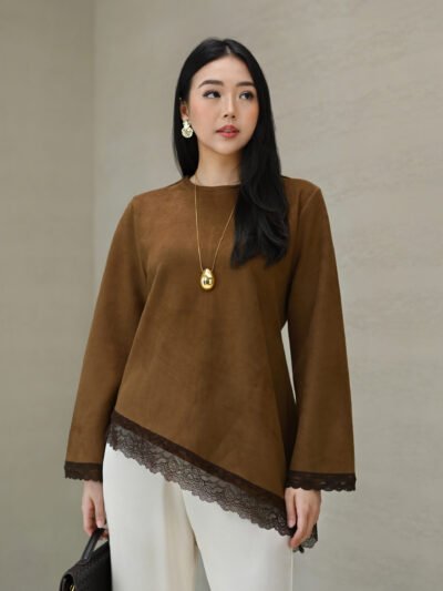 Mimi Lace Asymmetrical in Suede Premium Fabric