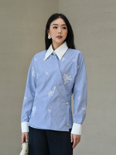 Roxy Embroidery Shirt • Corliss - Blue