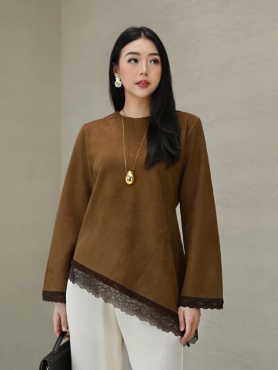 Mimi Lace Asymmetrical in Suede Premium Fabric