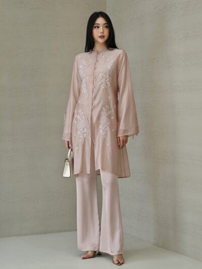Sundari Tencel Glass Embroidery Premium Quality - Smoke Blush
