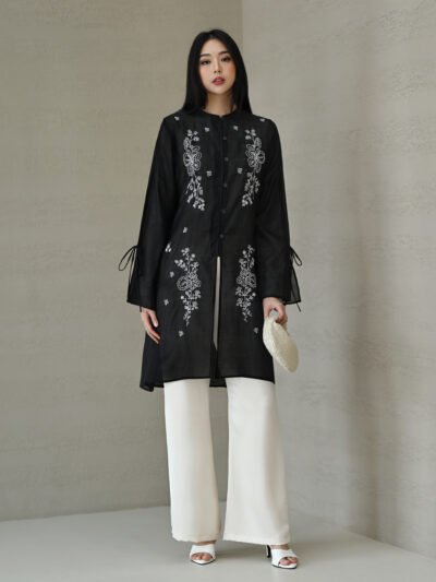 Sundari Tencel Glass Embroidery Premium Quality - Black